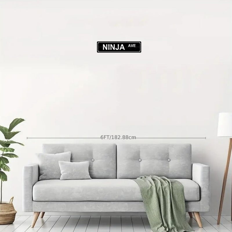 Aeontinity NINJA AVE Sports Metal Tin Street Sign Bar Cafe Garage Cave Home Room Wall Bathroom Farmhouse Garden Porch Patio Decor, 16 x 4 Inch - Image 3